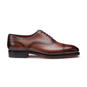 Men’s brown leather Oxford brogue lace-up